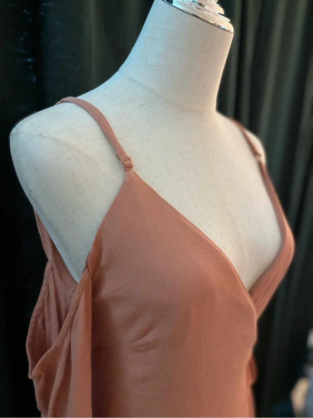Lovers + Friends Peach Cold-Shoulder Wrap Mini Dress - Picture 7 of 12